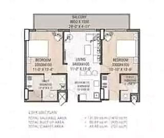 2 BHK Floor Plan