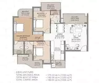 4 BHK + SERVANT Floor Plan